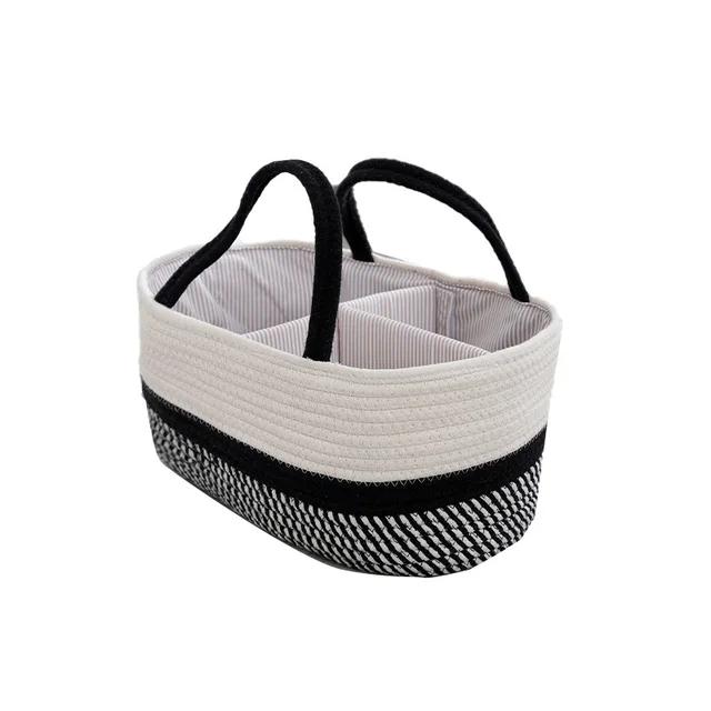 Custom Baby Diaper Caddy Organizer Mommy Nappy Bag Price Tote Cotton Rope Basket Nursery Storage Diaper Caddy Bag For Baby