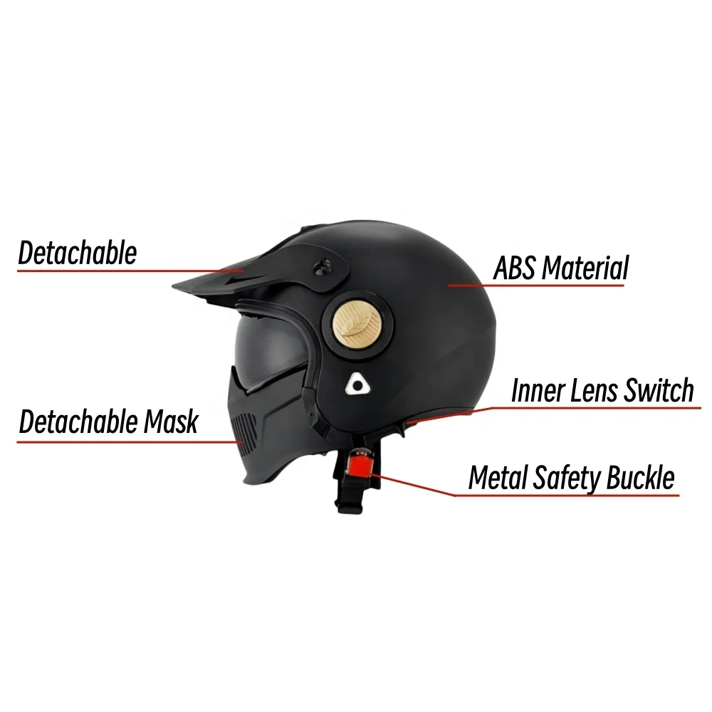 eject motorcycle helmet Yesmotor Half Shell Hawk Style Helmets Compact Lightweight Open Face for Motorcycle Street Bike Cruiser Moped Size:Large 57-62 cm haversack The HJC i71 Iorix Fjällräven Kånken rygsæk 16