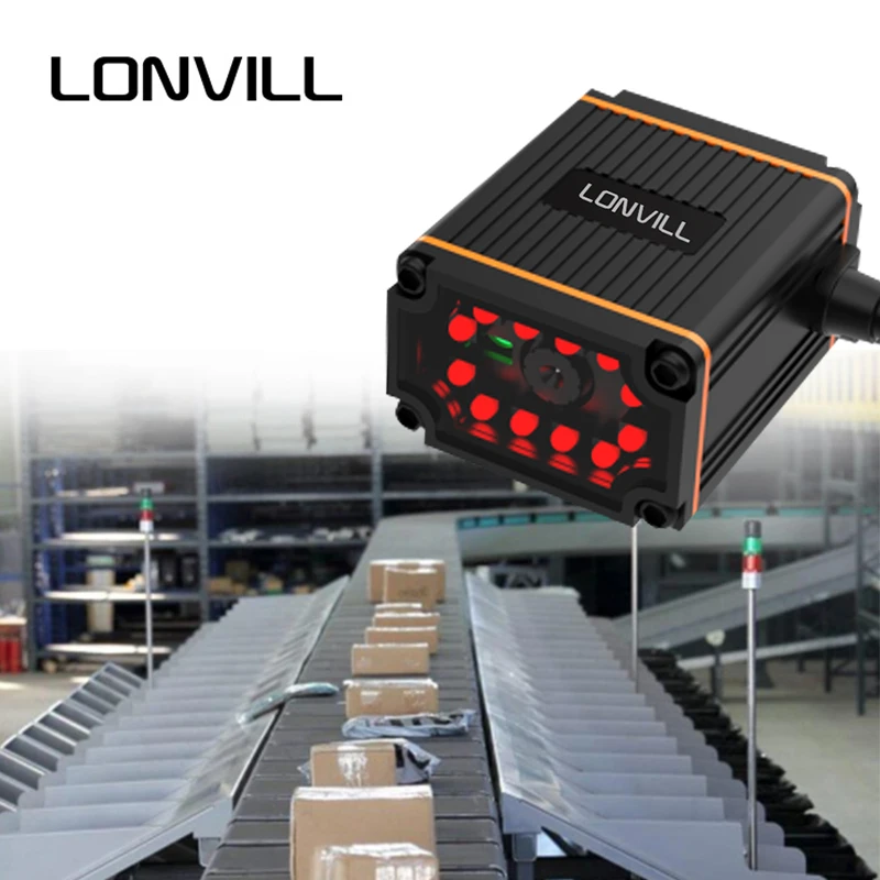 LONVILL Customized Barcode Scanning Conveyor Wired 2D Industrial Automatic Fixed Mount High Speed Code Scanner