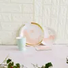 Mint green ink painting four-piece set