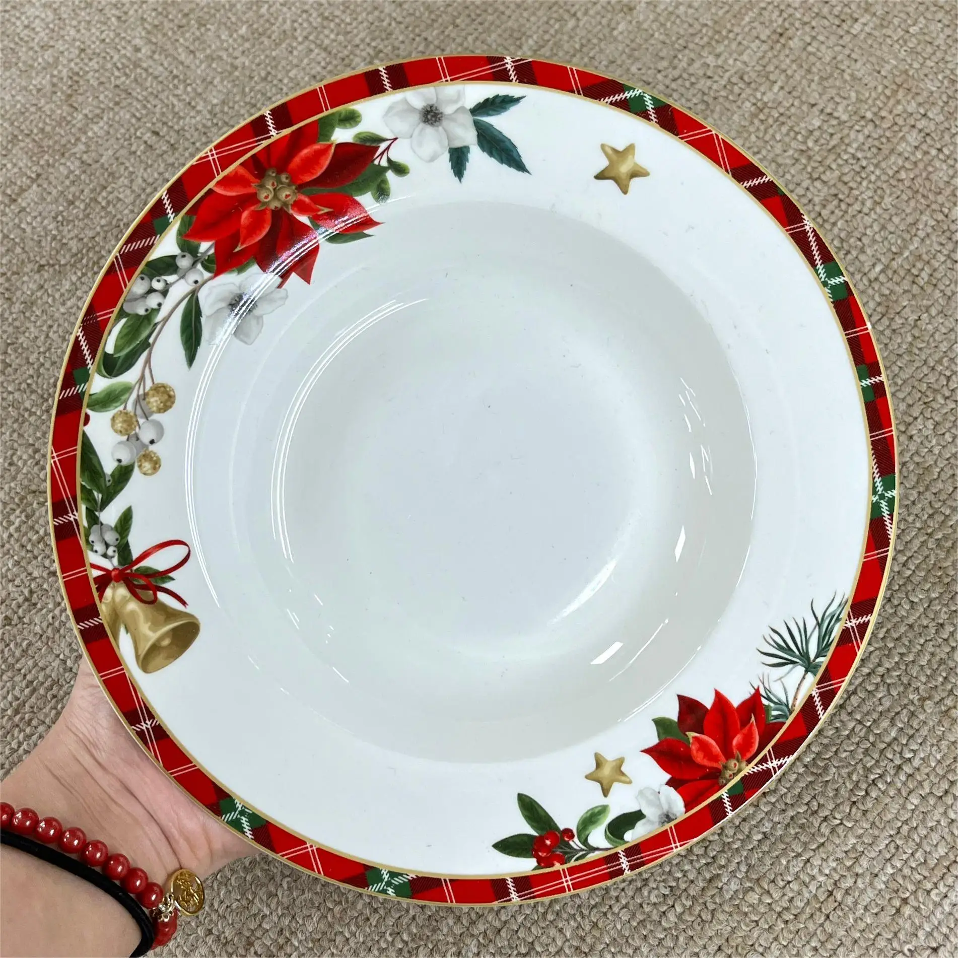 Holiday  Christmas-Themed Dinnerware Set with Salad Plates, Cups and Bowls, Unique Gift for Christmas factory