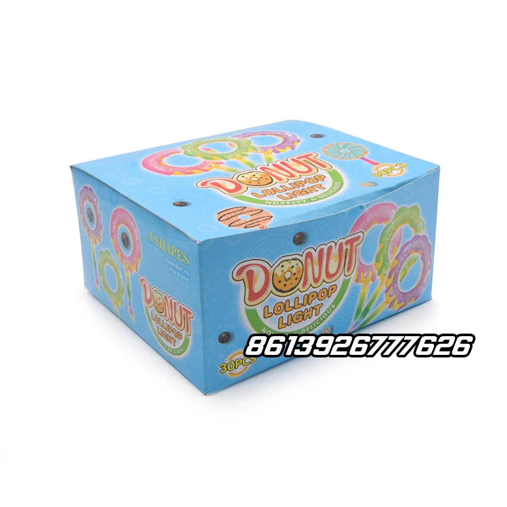 Fruit Flavour Donut Shape Fluorescence Glow Stick Lollipop