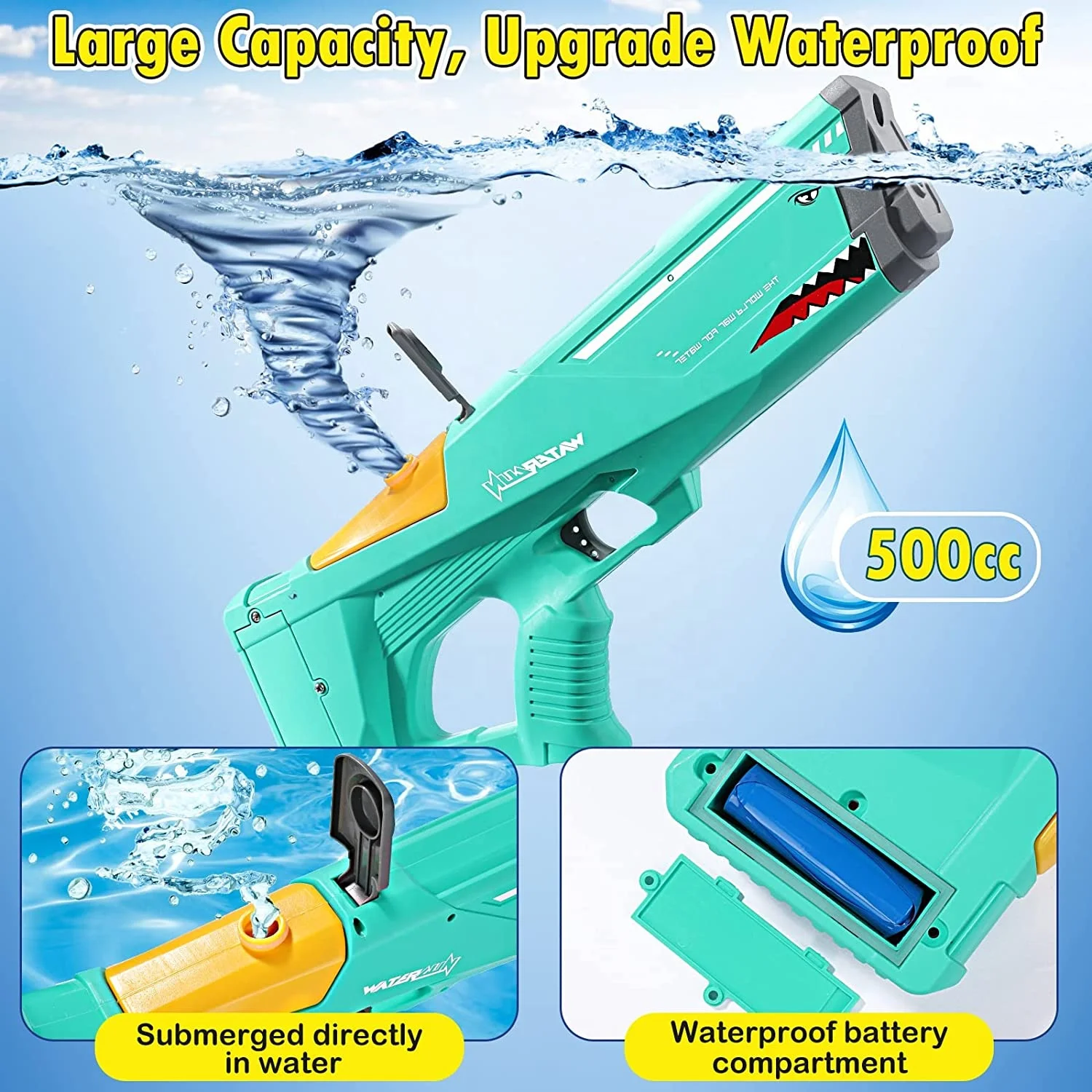 Songkran Electric Water Gun Automatic Reload Water Squirt Guns High Capacity Water Super Soaker Gun Toy for Adults