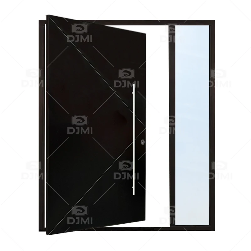European Luxury House Front Modern Pivot Doors With Handle Wooden Entrance Door Modern Villa Main Door