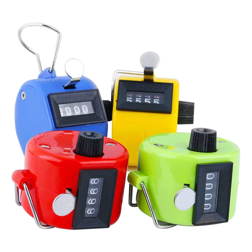 Handheld 4 Digital Tally Counter Mechanical Manual Palm Clicker Number Count  Assorted 8 Color Tally Counter Number Count