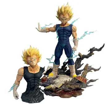 33cm Gk Action Figure Majin Vegeta Dragon DBZ PVC Replace Head Statue Collection Model Toys Anime Figurine