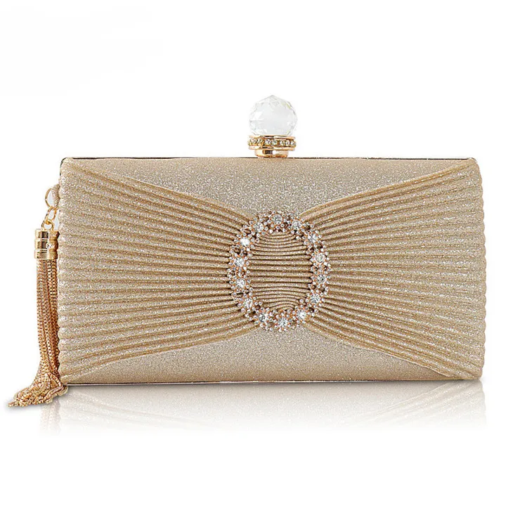 Women's Diamante Tassel Design Clutch Bag/ Wedding Party Hard Case Purse Handbag 