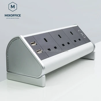 Computer Desk Multimedia Double Power Strip Sockets Connection Box Desk Power Socket for Office Table