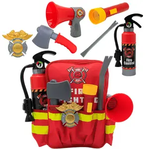 EPT Pretend Play Preschool Firefighter Toys Backpack Megaphone Fire Extinguisher Role Play Tool Toy Set for Kids