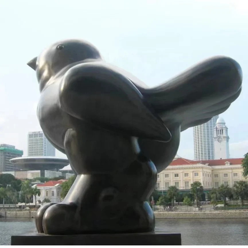 Famous Outdoor Garden Decor Fernando Botero Abstract Bronze Fat Bird ...