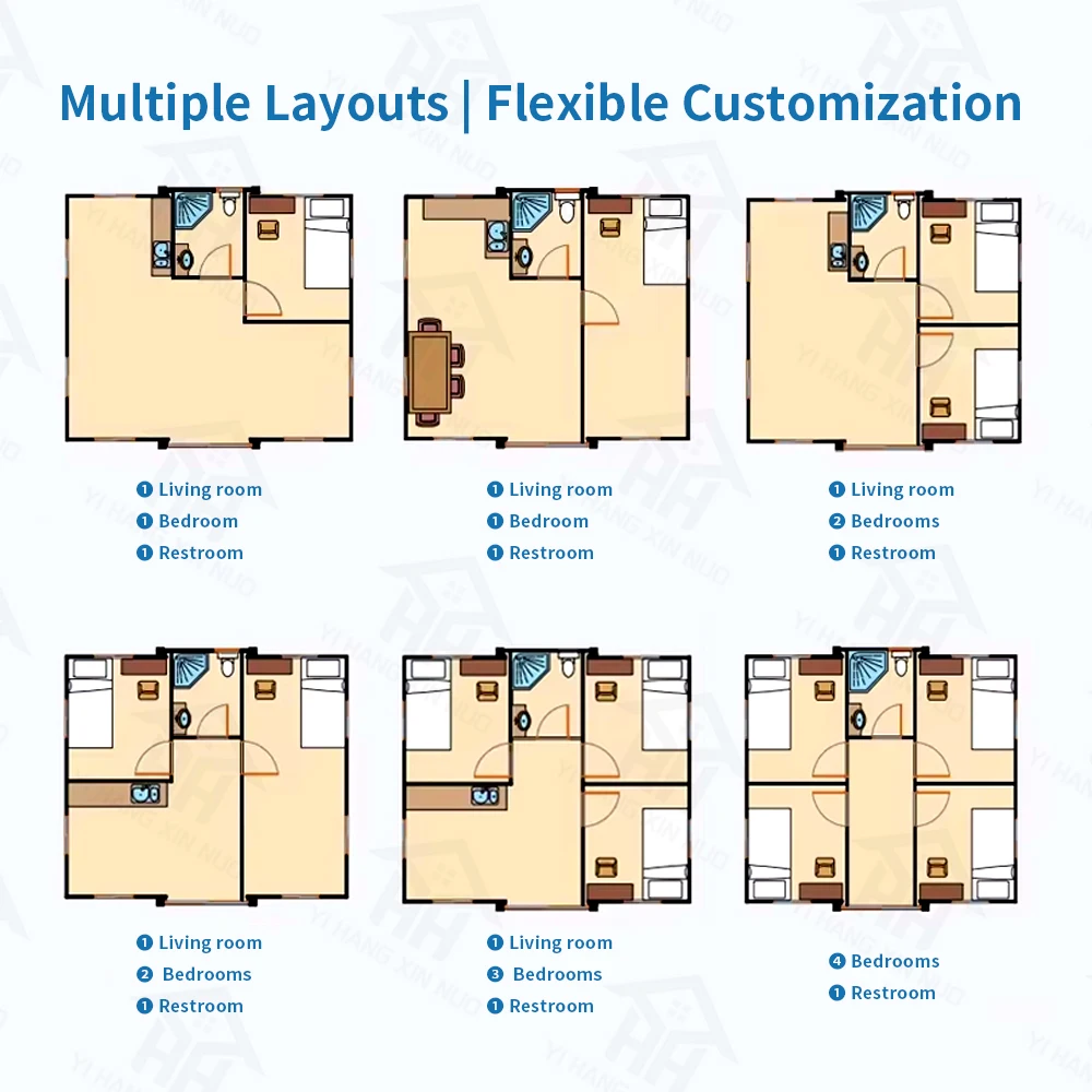 Luxury 1-4 Bedroom Expendable Modular Container Villa Foldable Portable Houses with Kitchen 20ft and 40ft Sizes Tiny Homes