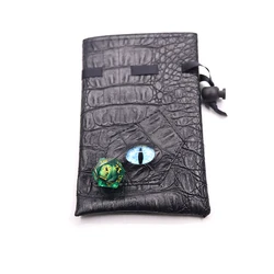 Haxtec Sac à dés Dragon Eye avec cordon en cuir pour dés DND, pochette de rangement pour dés D&D, pièces et accessoires, Moderne Haxtec Sac à dés Dragon Eye avec cordon en cuir pour dés DND, pochette de rangement pour dés D&D, pièces et accessoires, Moderne