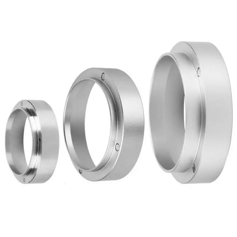 Espresso Dosing Funnel Stainless Steel Coffee Dosing Ring Replacement Aluminum Alloy Silver Coffee Dosing Ring 