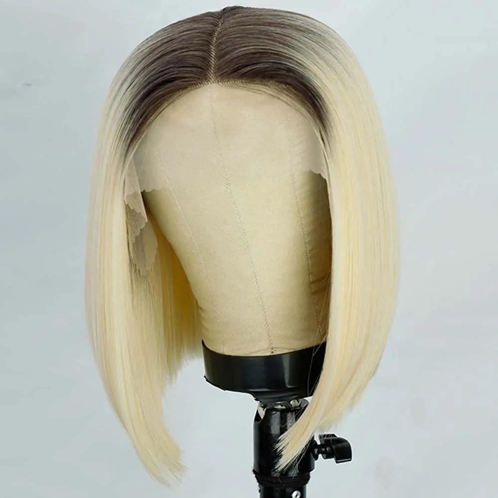 14 Inch 13x4 Lace Frontal Wig Virgin Human Hair European Blonde Natural