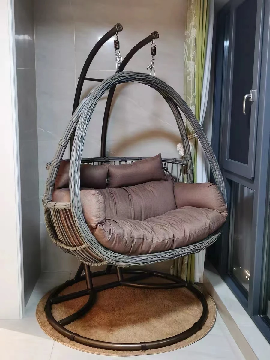 Hot Sell Rattan Bird's Nest Nordic Basket Chair Indoor Balcony Hanging Chair Household Swing Rattan Egg Chair