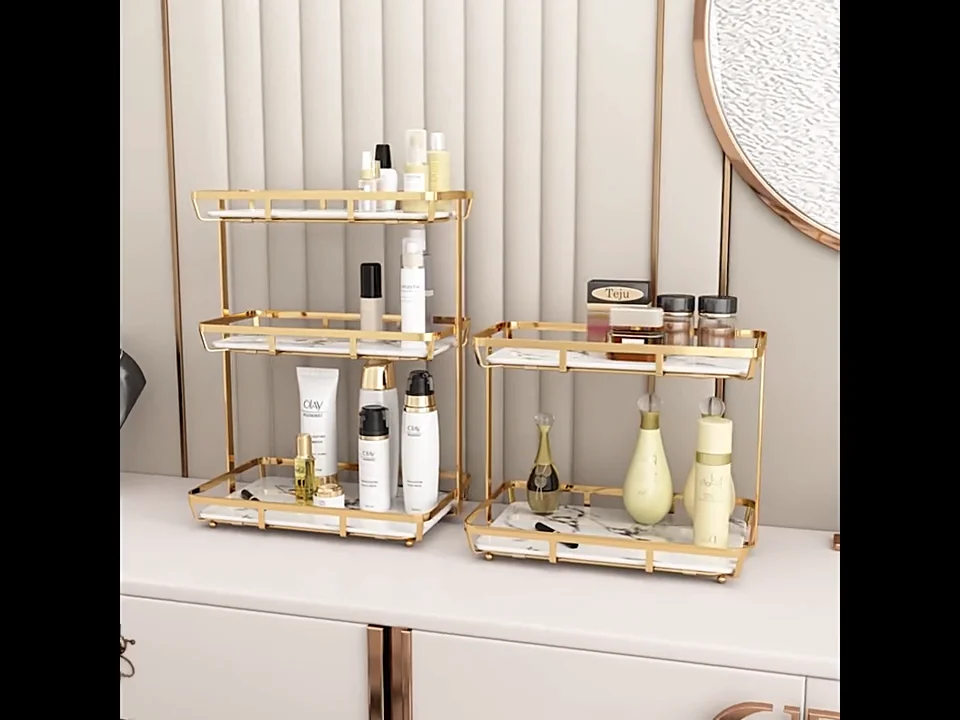 Light Luxury Bathroom Shelves Ceramic Storage Holders Storage Tray With