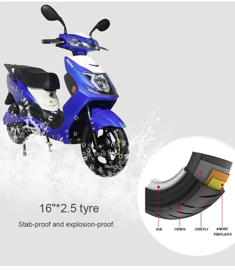 High Speed Power Motorcycles Electric Moped 3000w Adult Electric