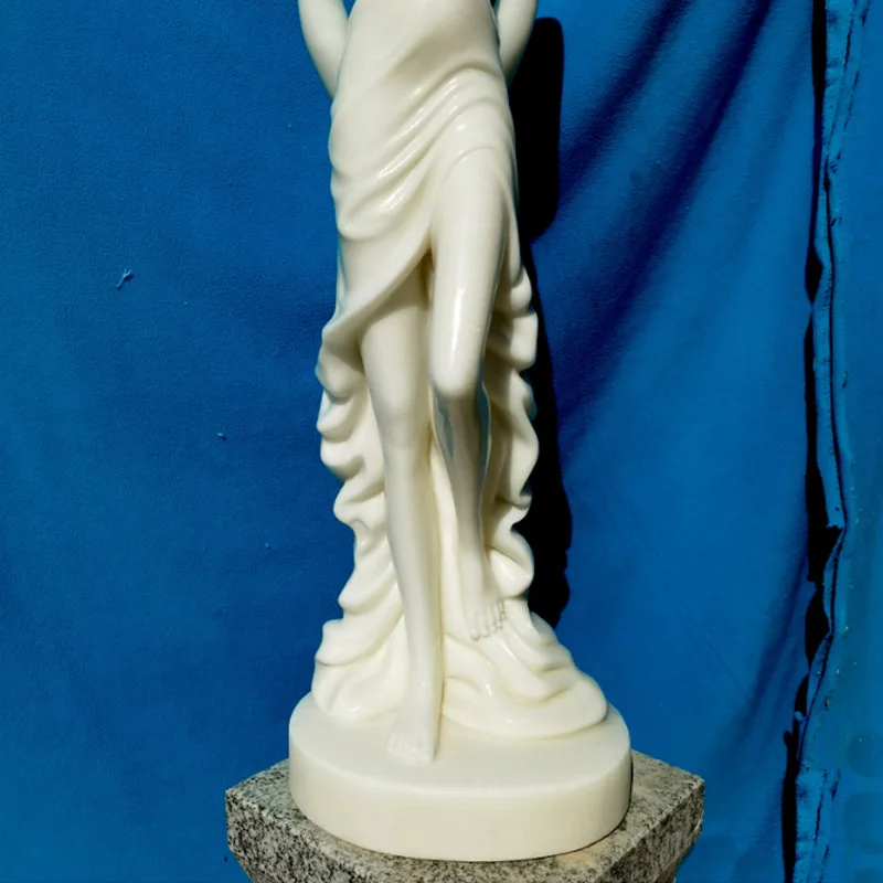 product white statue stone carving life size garden landscaping home decoration religious figure sculpture marble-1