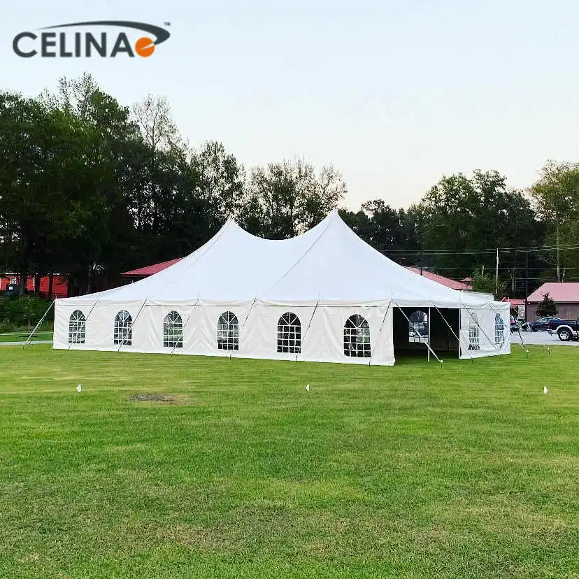 China Tents for Events Luxury Wedding  Winter Cold Weather Tents Heayduty Wedding Tent Canvas Fabric Waterproof