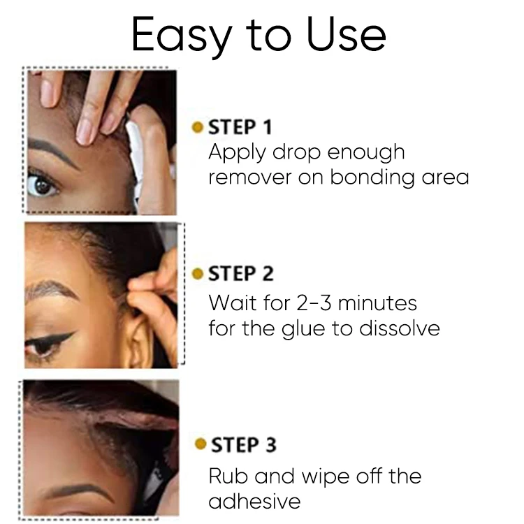 Tape Hair Extension Glue Remover Fast Acting No Residue Lace Wig Glue