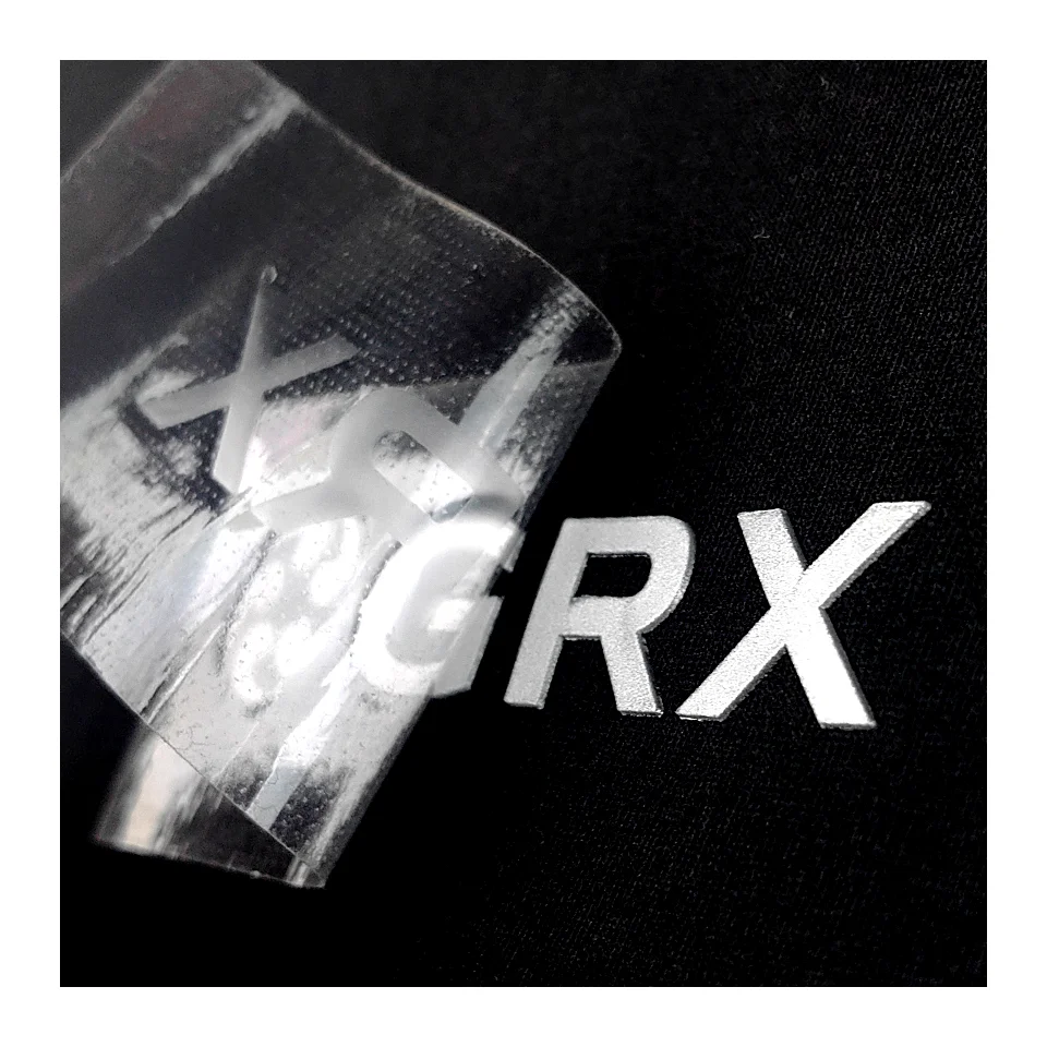 Silver Glossy Silicon Patch Customized 3D Embossed LOGO Heat Transfer on Garment Rubber Clothing Tags Special Shape