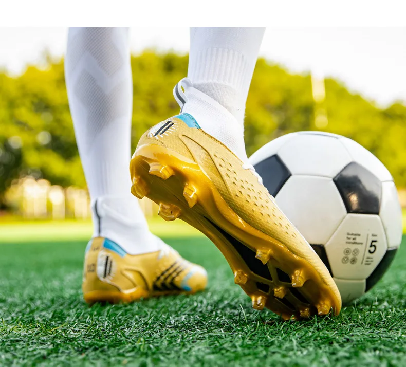 High Top Football Shoes Teenagers' Ag Spike Artificial Turf Foot