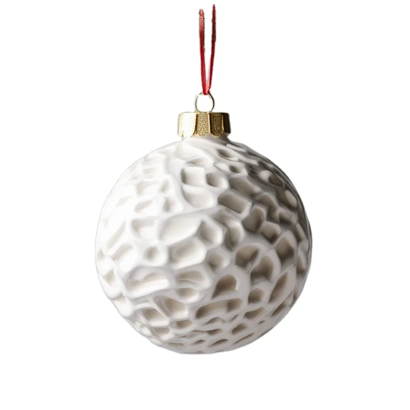 Toplu Satış Ev Noel Asma Dekoratif Topu, Özel Üretim, Özgün Noel Ağacı Basit Stil Seramik Top Süsleri