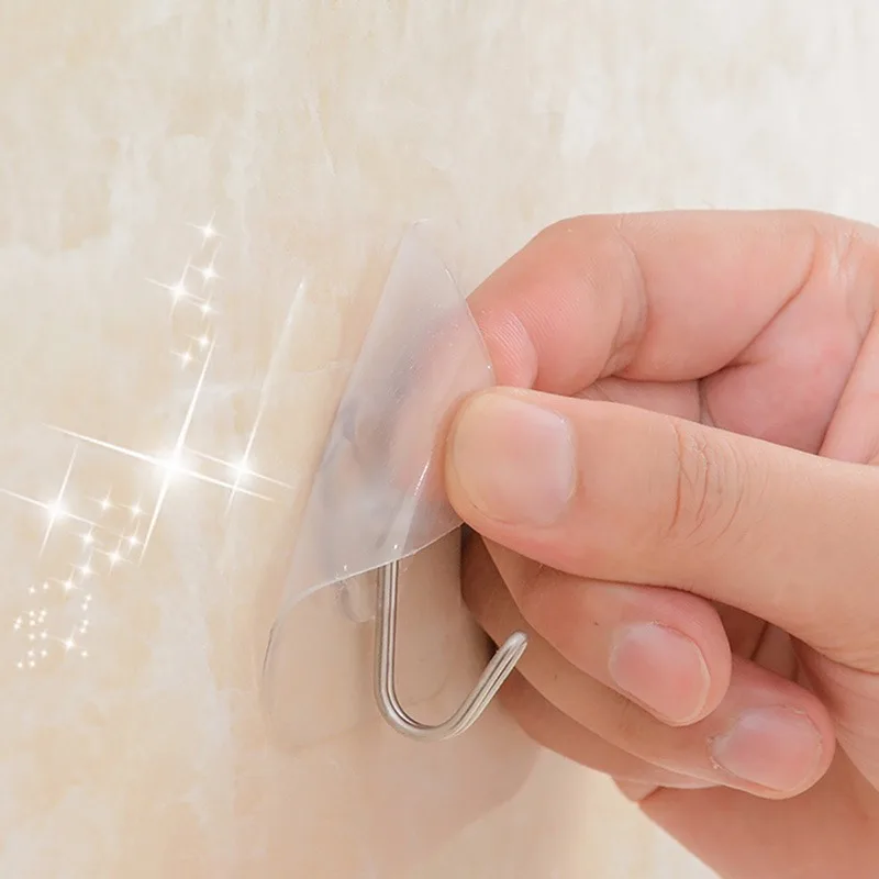 Adhesive Wall Hooks Wall Hanger Transparent Suction Cup Sucker Hook Transparent Wall Hooks