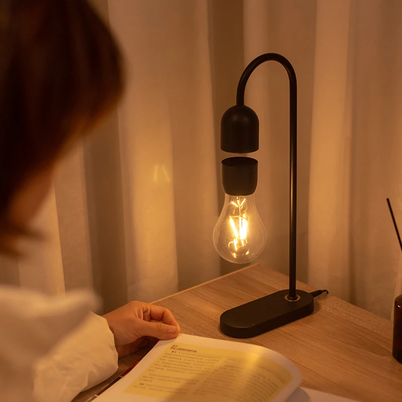 Modern Living Room Office Bedroom Desk Table Magnetic Levitating Floating  LED Light Bulb Lamp