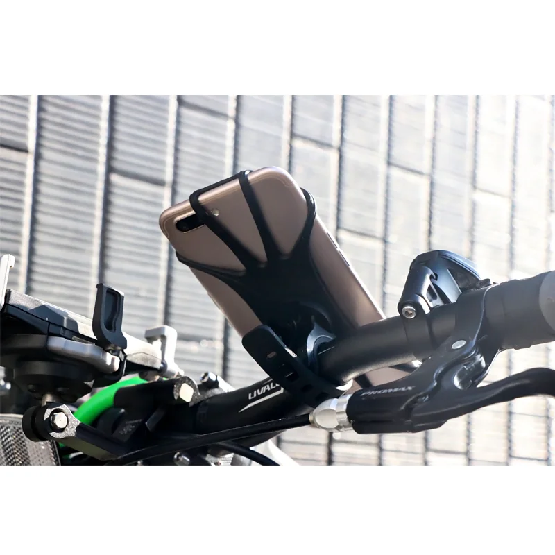 RIDERACE Silicone Bicycle Phone Holder Motorcycle Phones Mobile Handlebar Bracket Cycling Phone Stand GPS Mount for 4-6.5 Inch