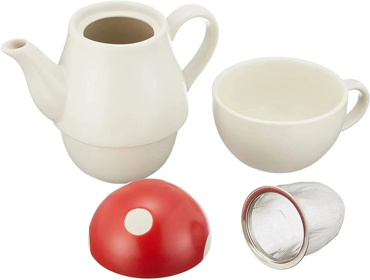Tazza Da Tè In Vetro A Forma Di Fungo Con Filtro E Piattino – Mozacona 290ml - 4