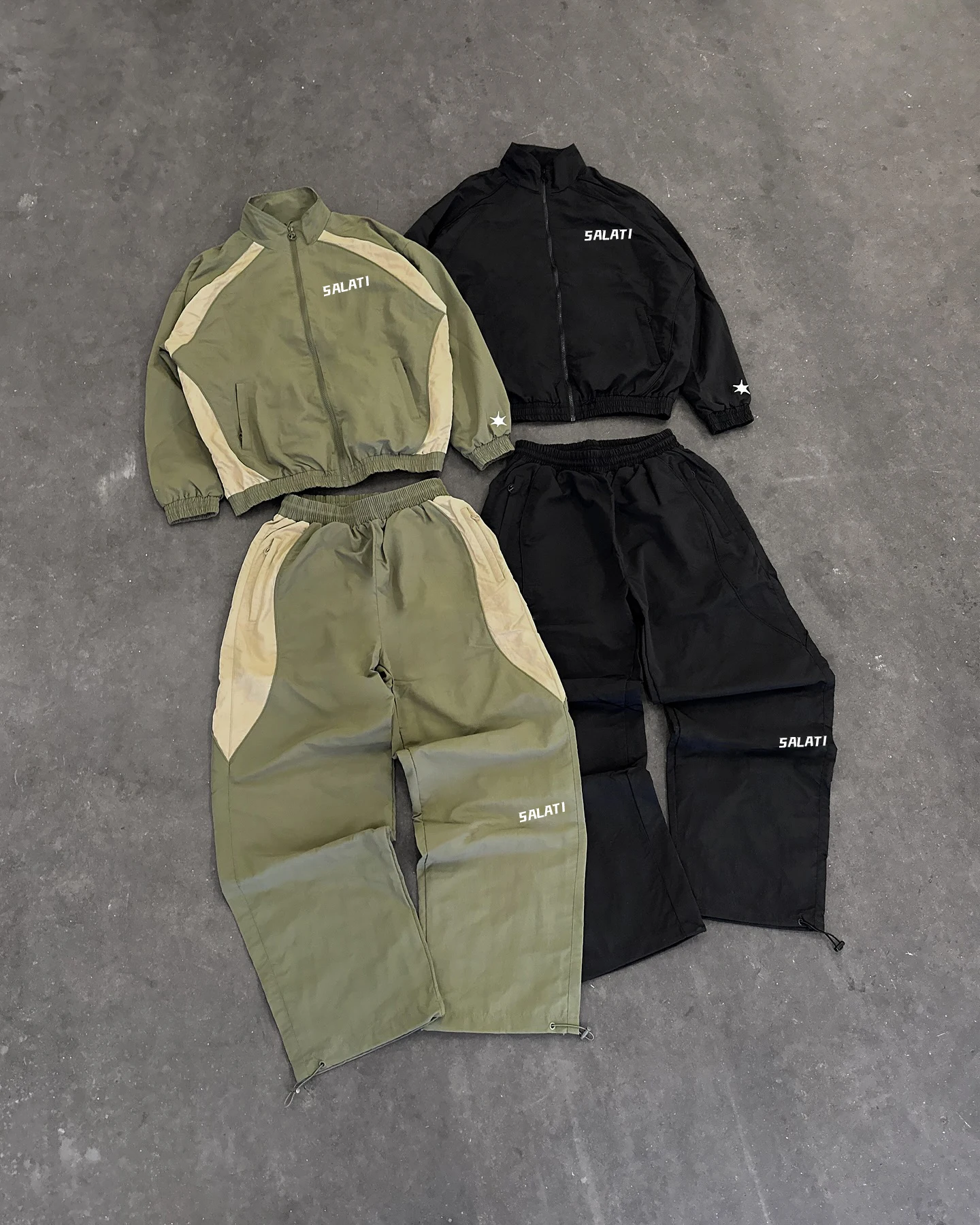 Custom Clothing Manufacturer Windbreaker Jacket Set Lightweight Nylon Tracksuits Color Block Jogging Sweat Suits Joggers Set gallery 8