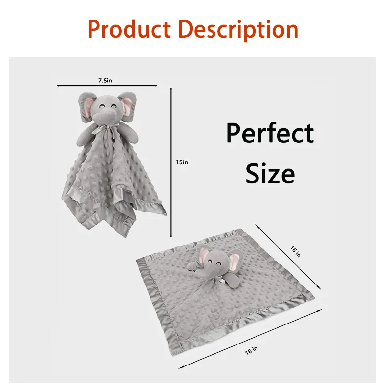 Latest 300gsm Neutral Newborn Baby Comforter Lovey Security Blanket