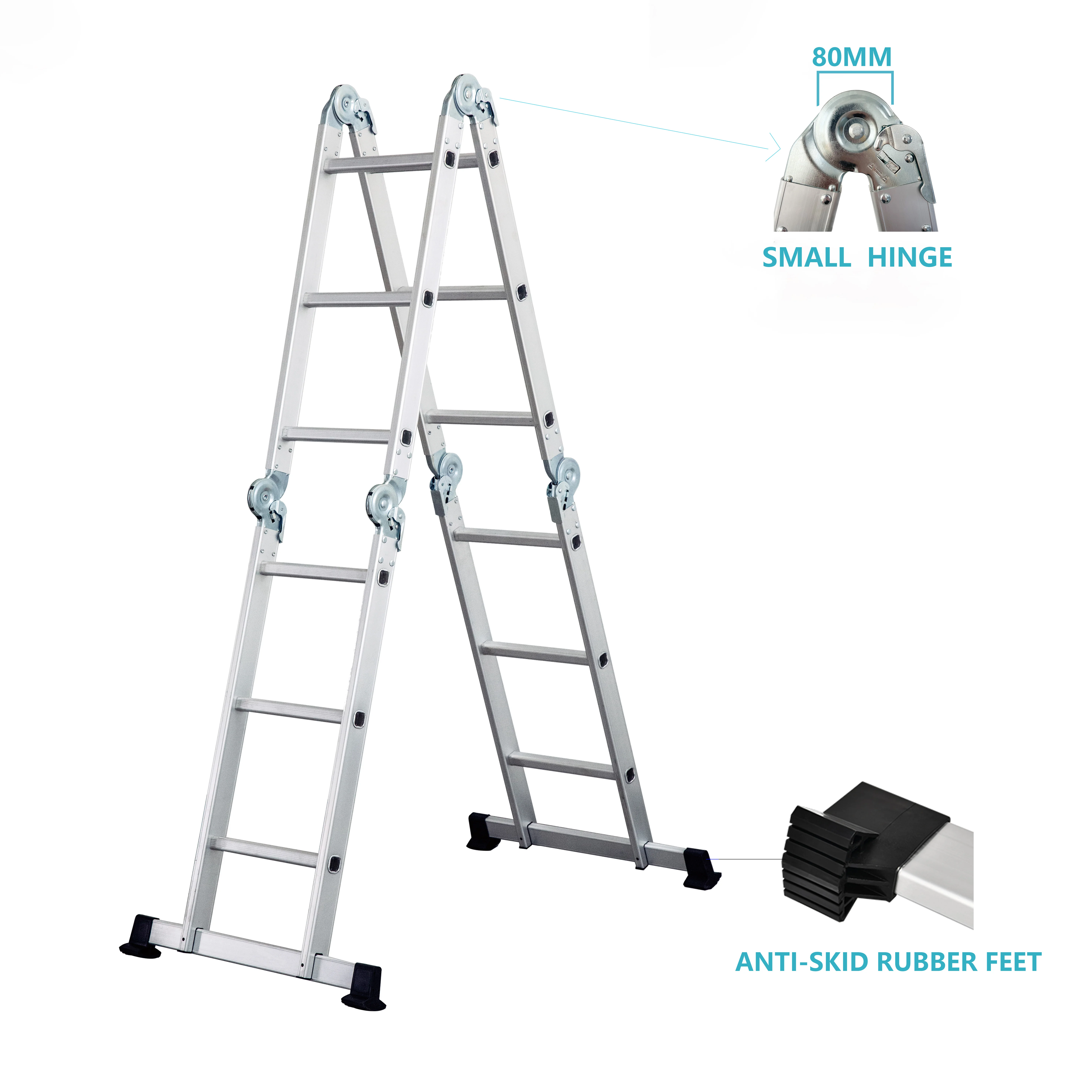 Aluminum Ladders Adjustable Multi-purpose Folding Small Hinges Step ...