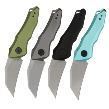 Aluminum Alloy Handle Outdoor Camping Hiking & Hunting Knife Stone 8cr14 Stainless Steel CNC Blade Washed High Grade Knives