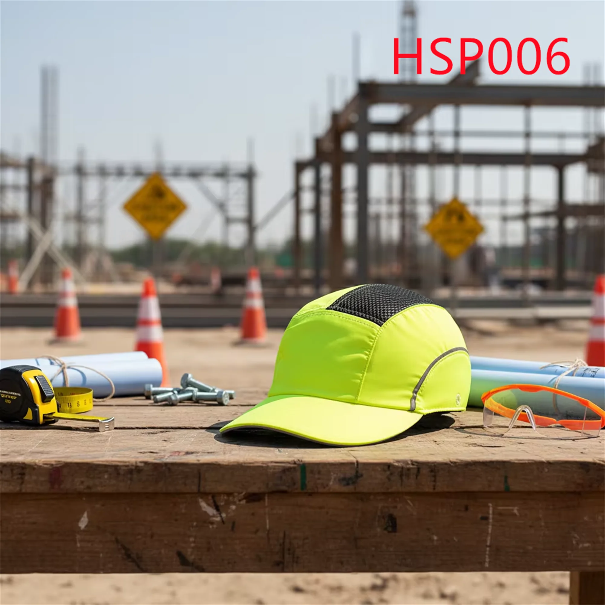 LXG,logistics Using Fluorescent Yellow Breathable Bump Caps Comfortable Fit Head protection High Visibility Safety Caps HSP006