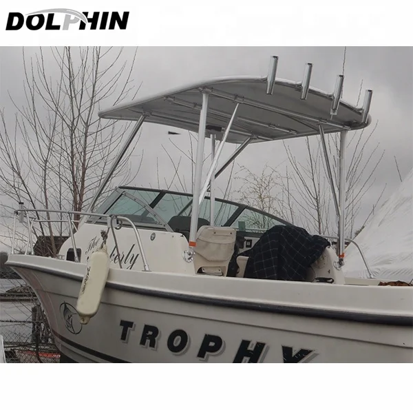 トップボー イルカユニバーサルウォークアラウンドボートtトップポトゥーンビミニttopとウェイクボードタワーホワイトフレーム、ブラック