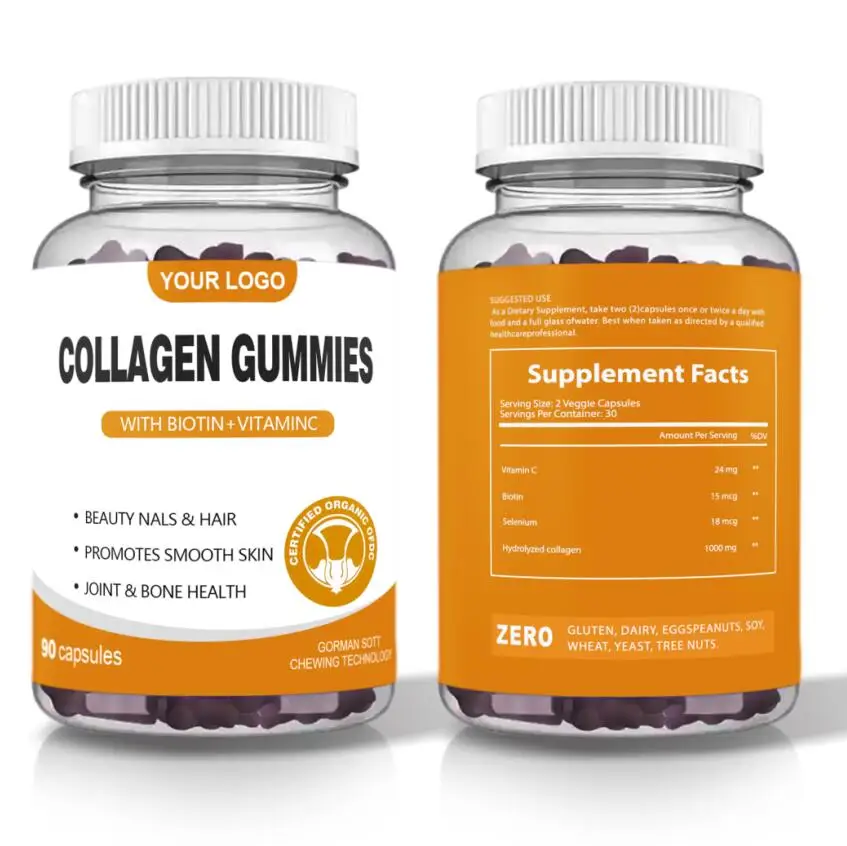 Whitening Supplement Collagen Vitamin Hyaluronic Acid Gummy Bears Collagen Gummies for Skin