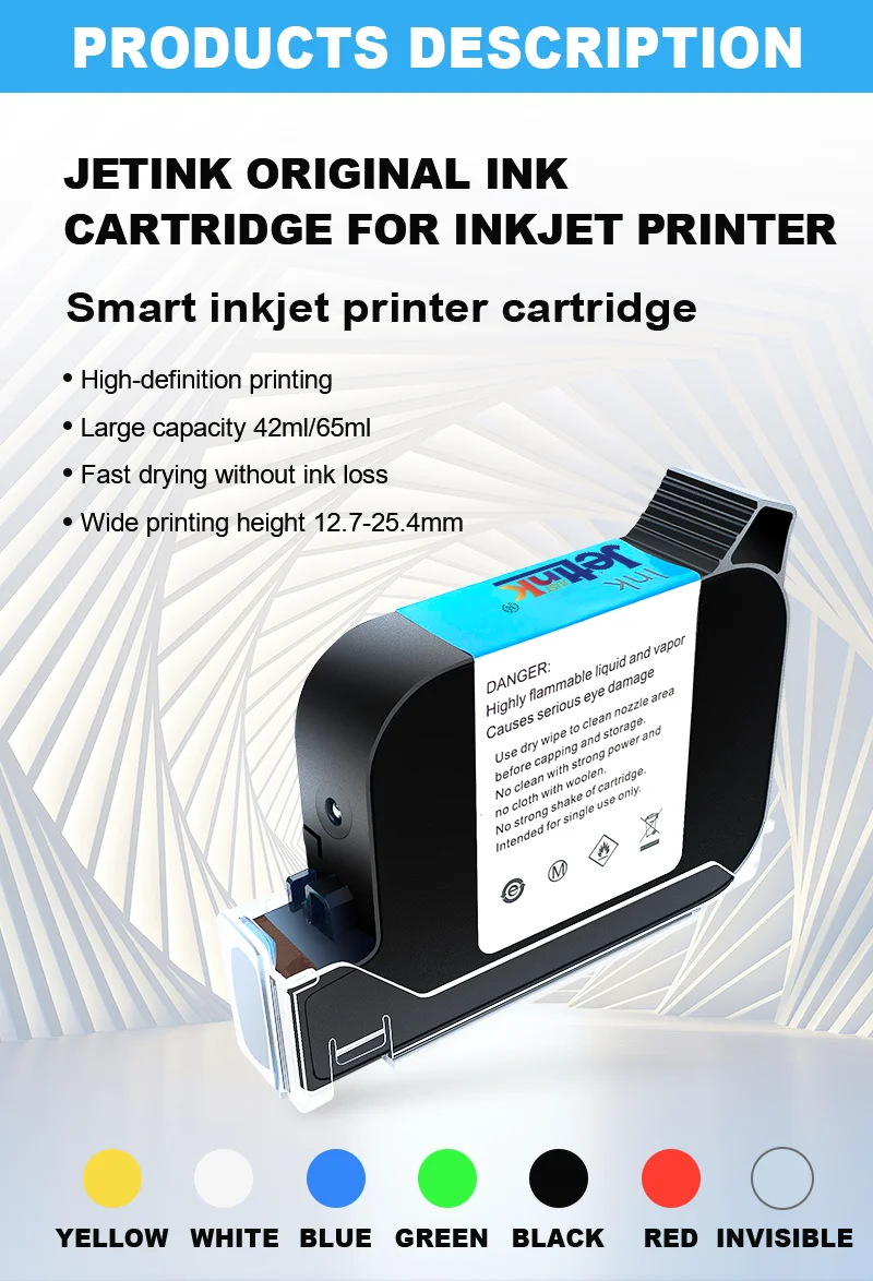 Jetink Ink Cartridges Tij 2.5 2580 12.7mm 25.4mm Handheld Inkjet