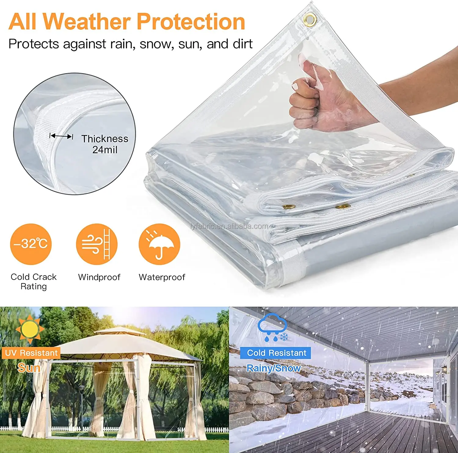 Glass Clear Tarp 3' X 3' 20 Mil Clear Vinyl Pvc Tarp Waterproof