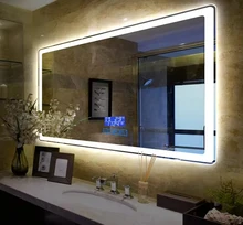 Luxury Mirror Rectangle Anti Fog Smart Led Light Vanity Switch Wall Bathroom Toilet Hotel Backlit Mirror