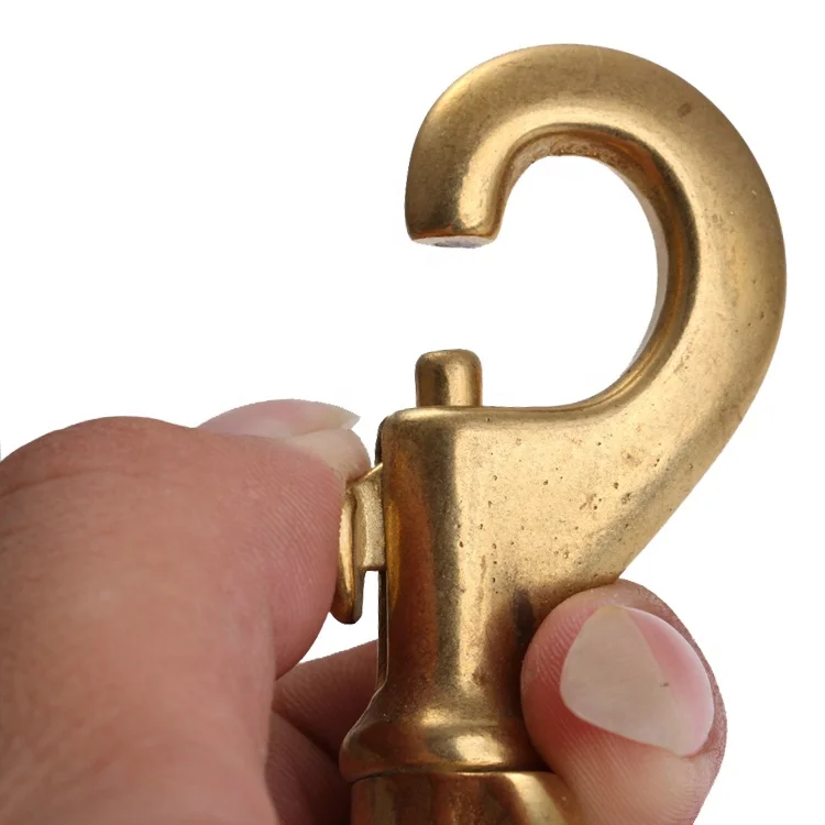 100毫米d环重型实心锁定钥匙安全卡钩,铜黄铜青铜双扣钩