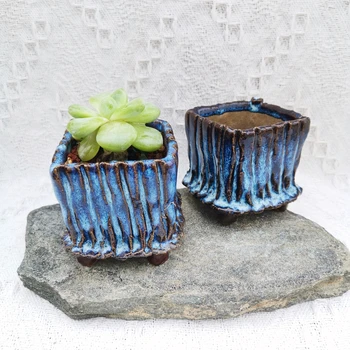 TangCao design handmade outdoor interior decoration desktop succulent bonsai pots ceramic flower pots Mini Flower Pots