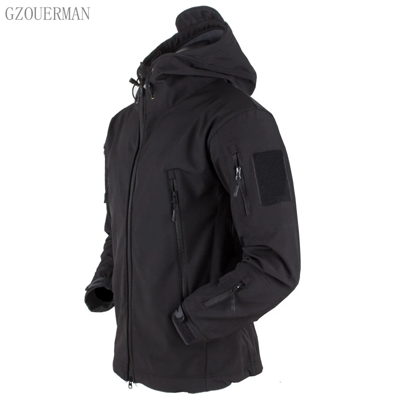 New fashion men autumn winter windproof waterproof breathable warm pockets fleece inner coat long sleeve outdoor jacket_voghion.com