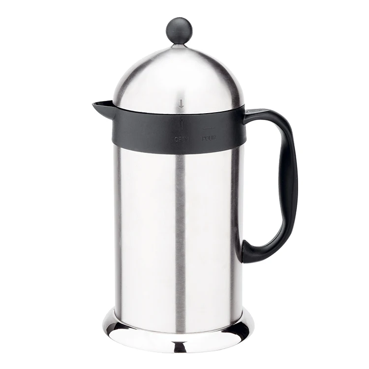 Popular 350/600/800ml Insulated Black PP Heat-resistant Glass France Coffee Maker French Press With Plunger and plastic handle