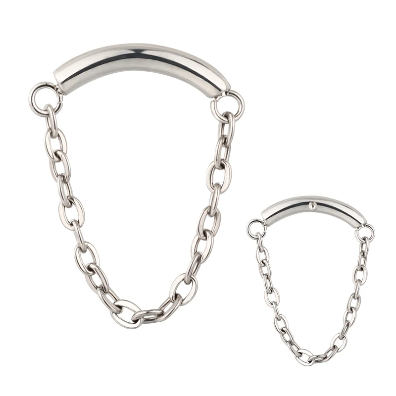Newest GZN ASTM F136 Titanium Chain Hangs Curved Bar Internally ...