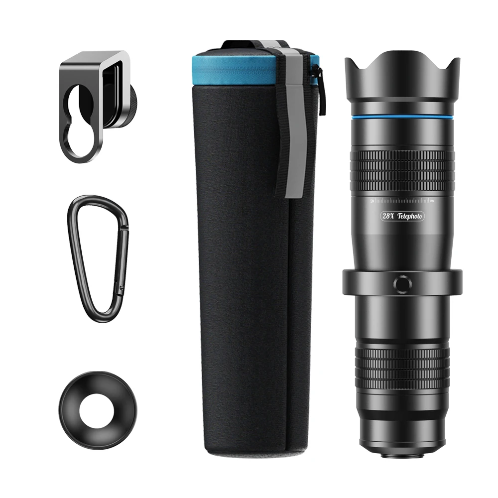 Apexel Universal 28X Mobile Phone Telescope Lens Telephoto HD Phone Lens Camera External Lens