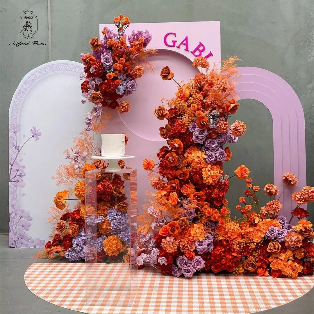 DKB New Artificial Floral Backdrop Arrangement Arch Backdrop Wedding Arch Flowers Decorative