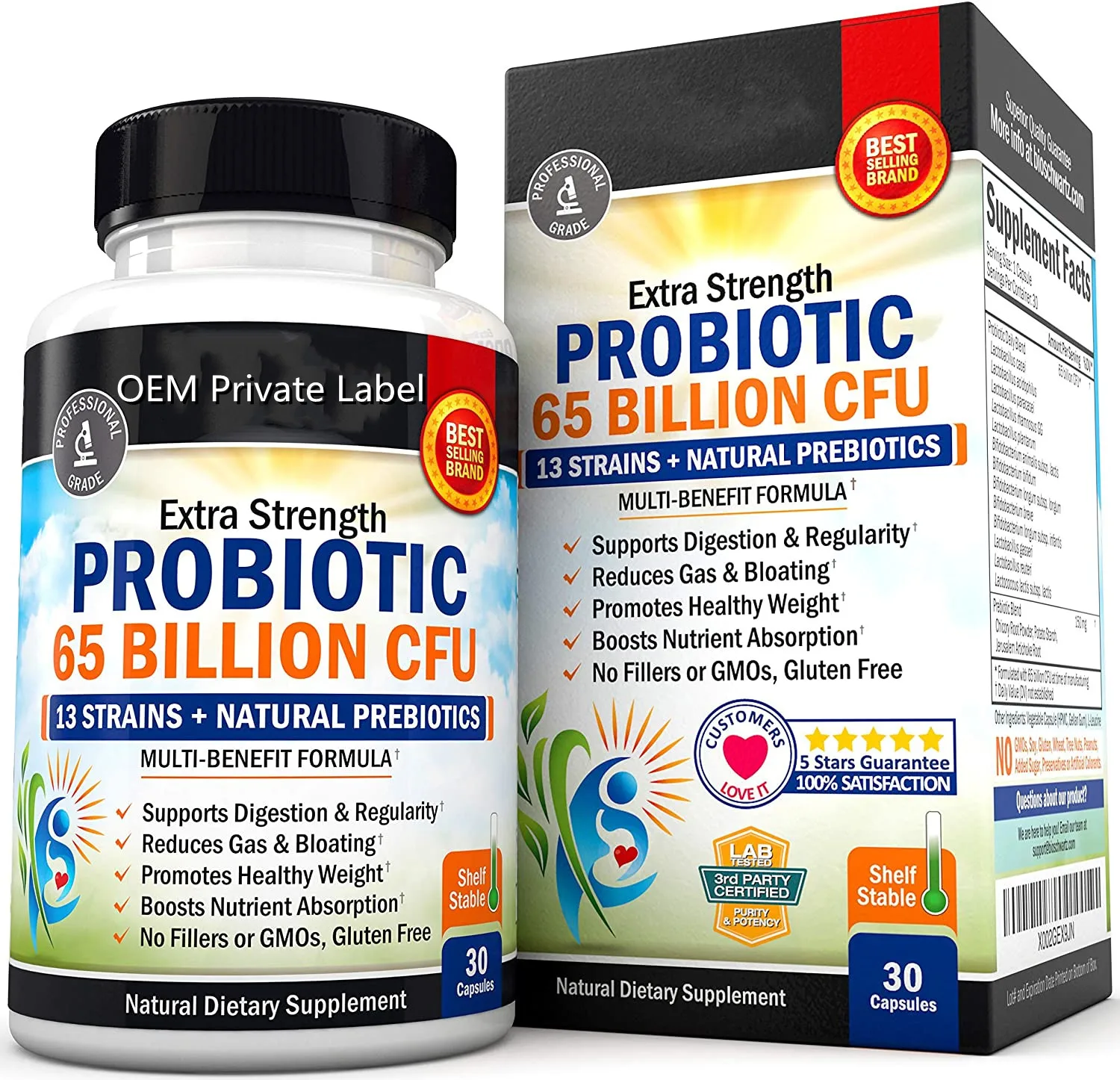 Women Probiotic Capsules Billion Lactobacillus Acidophilus Digestive ...