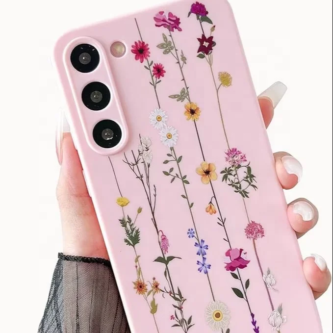 Laudtec Floral Case for Samsung Galaxy S23 5G Cute Flower Pattern Flexible Silicone Protective Slim Shockproof Bumper Case